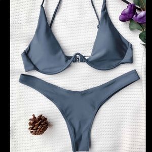 ✨2 for $35 ✨Zaful blue grey bikini